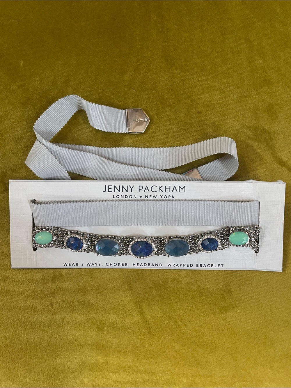 Jenny Packham Blue and Mint Multi-Stone Choker